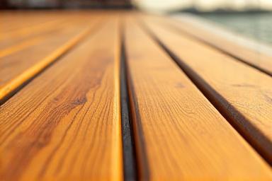 Restored teak wood detail