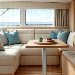 Interior detailing on yacht cabin
